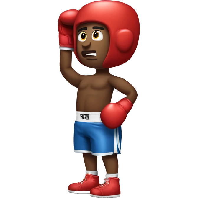 Man with boxing gloves and boxing shorts In a Philly shell stance emoji