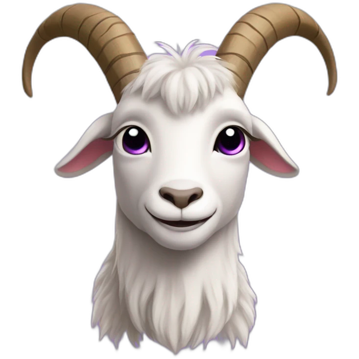 a goat who has magic power and likes purple emoji