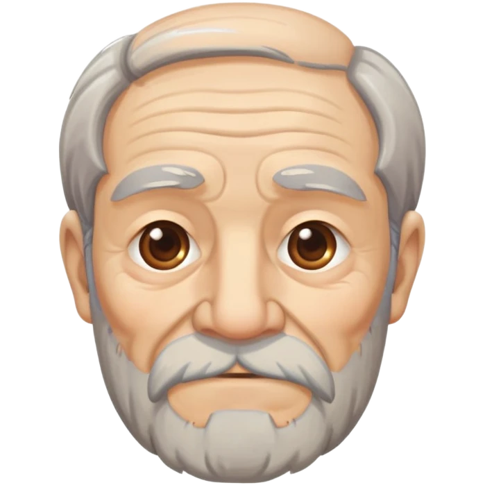 very old man with wrinkles and gray beard emoji