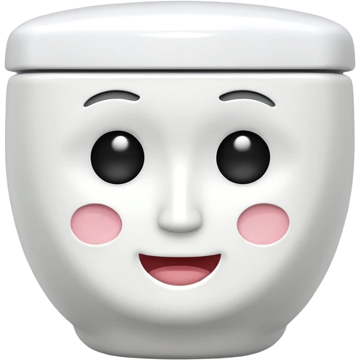 Toilet with a face emoji