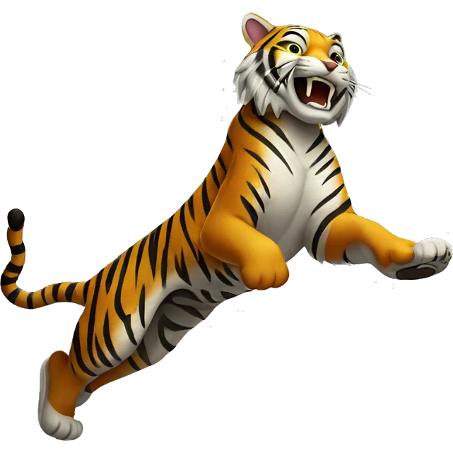 tiger jumping on wall emoji