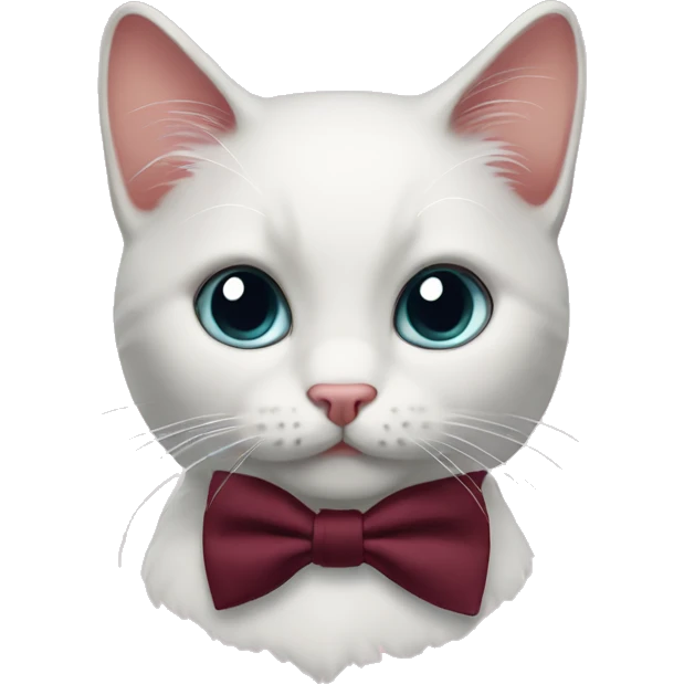 Kitty with burgundi bowtie  emoji