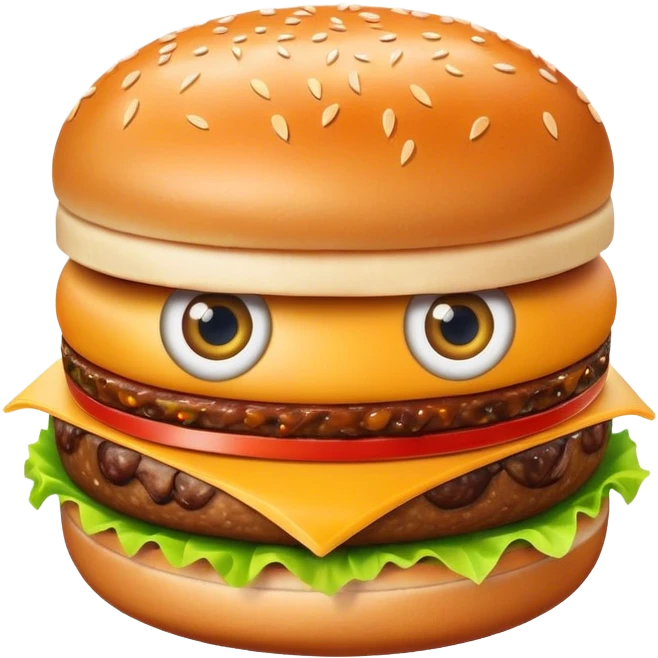 Yeux avec hamburger  emoji
