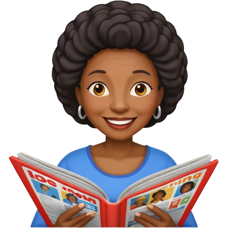 old black woman read magazine emoji