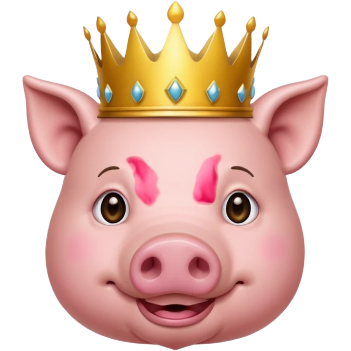 A pig wears crown  emoji