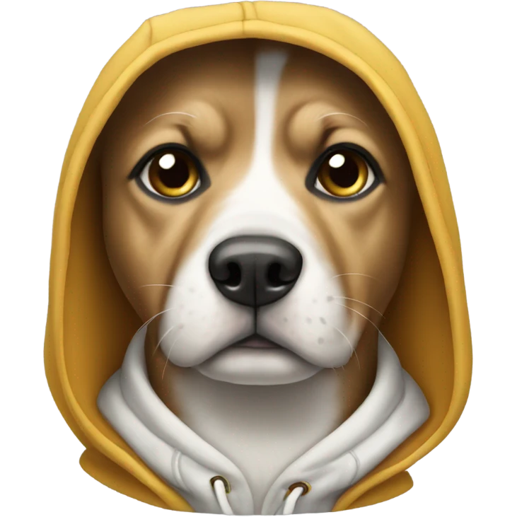 Dog wearing a hoodie emoji