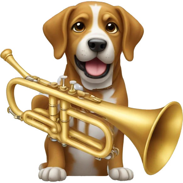 Dog playing trumpet  emoji