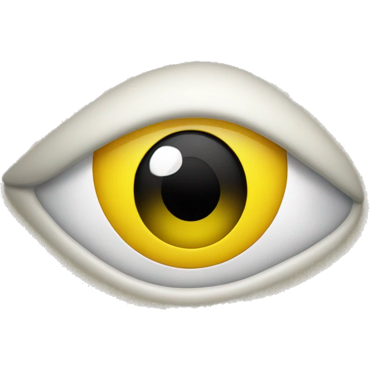 Create an Eye emoji with the text "HC" written on it in the middle. The eye should be yellow in color and the text in black.  emoji