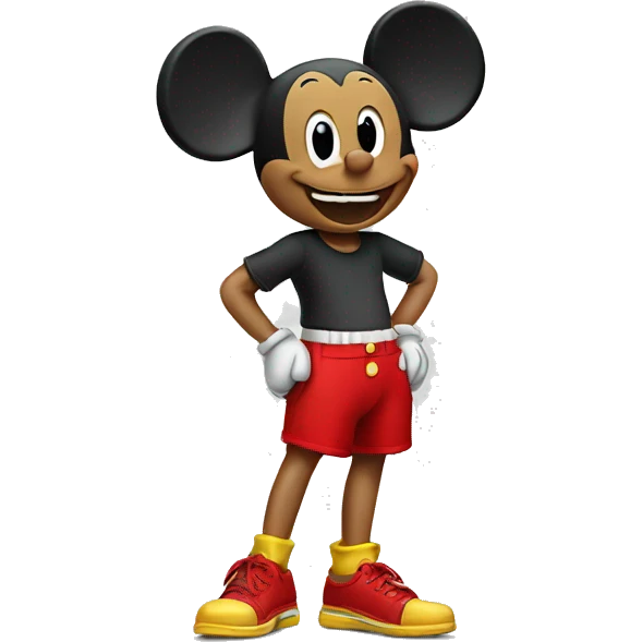 Mickey Mouse with red shorts and yellow shoes emoji