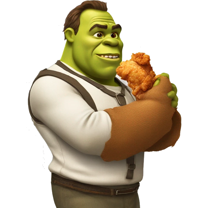 shrek eating fried chicken emoji