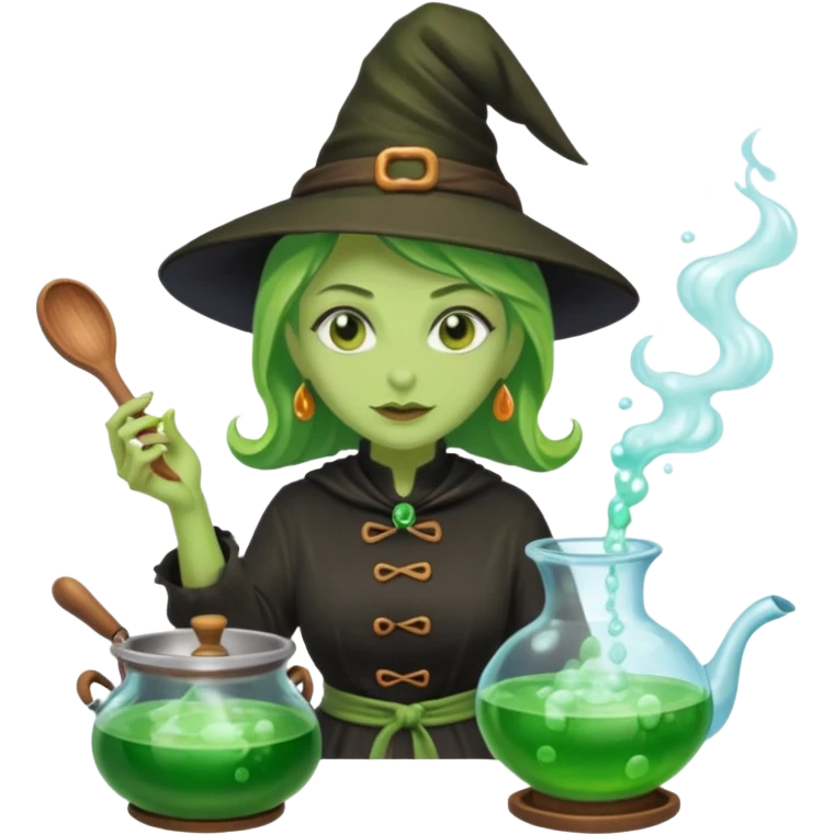 green witch cooking potion emoji