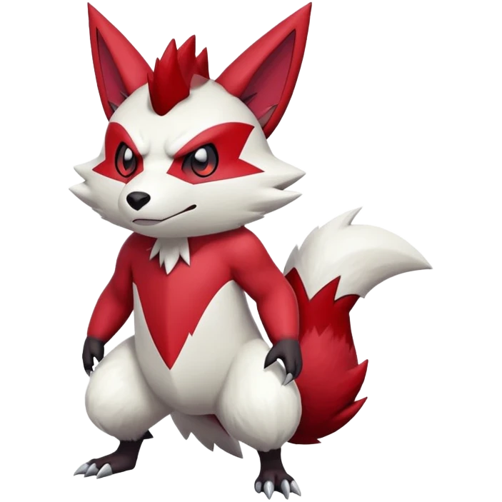 Shiny Red Anthro furry Zangoose-Obstagoon-Hybrid (full body) emoji