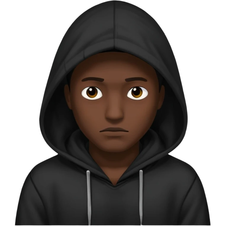 fullbody Mysterious man black hoodie shadow face emoji