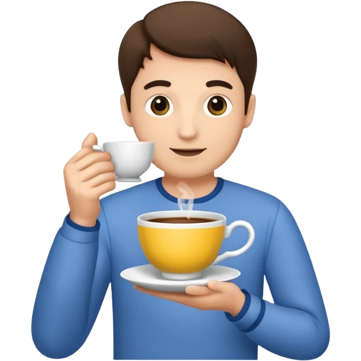 man holding teacup emoji