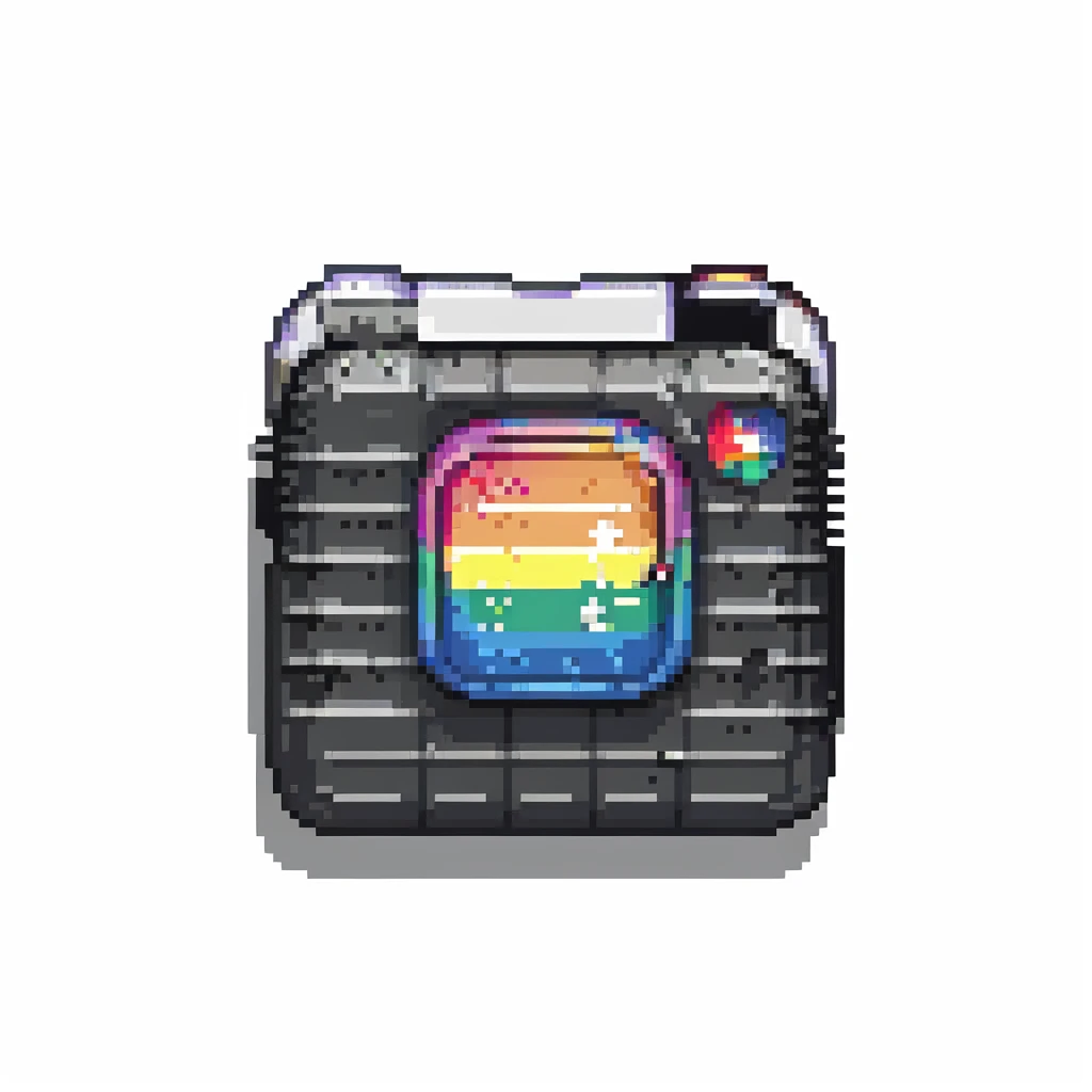 Instagram logo, pixel art style emoji