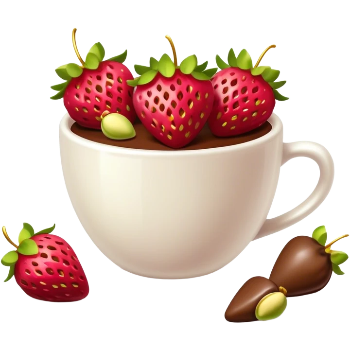 Chocolate covered Strawberries with pistachios cup emoji