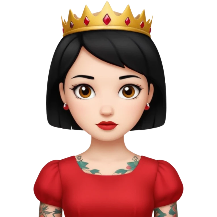 Tattooed princesses red dress short hair emoji