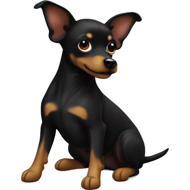 Little cute black dog toy terrier emoji