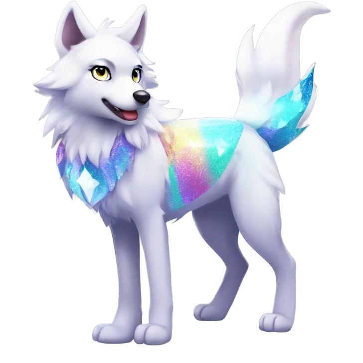 Colorful Shiny Sparkly Fionbri-Falvie-sparkle-wolf-sona full body emoji