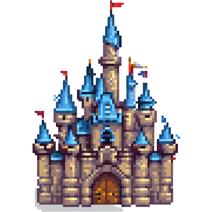 Disneyland Castle pixel art style emoji