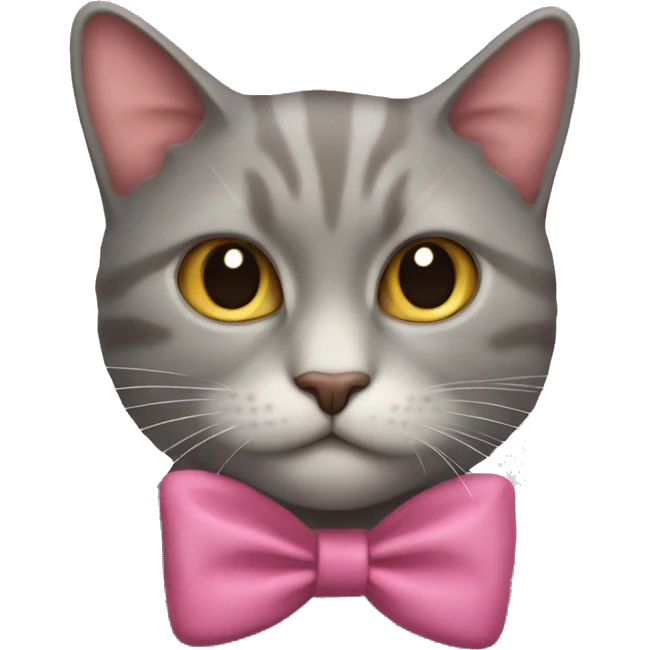 gatto con fiocchetto rosa emoji