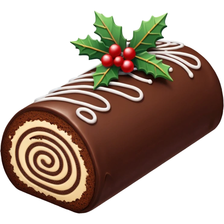 Christmas chocolate log cake emoji
