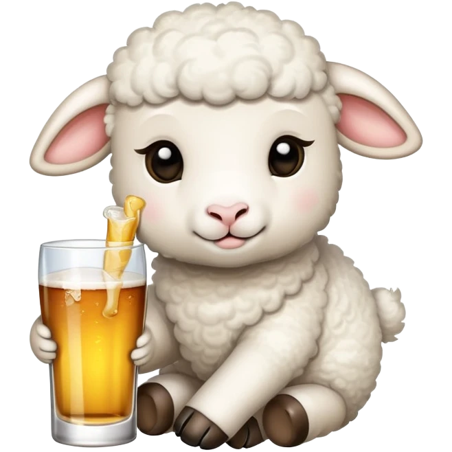 little lamb drinking alcohol  emoji