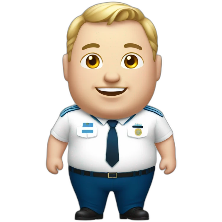 white man. Obese. argentina uniform. laugh emoji
