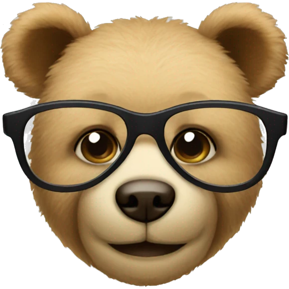 teddy bear with glasses emoji