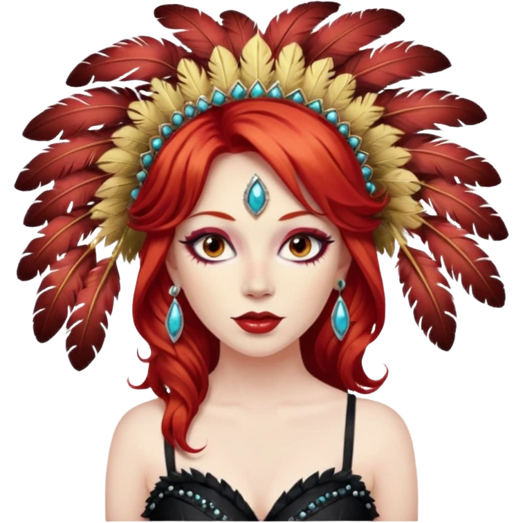 Burlesque dancer moulin rouge red hair emoji