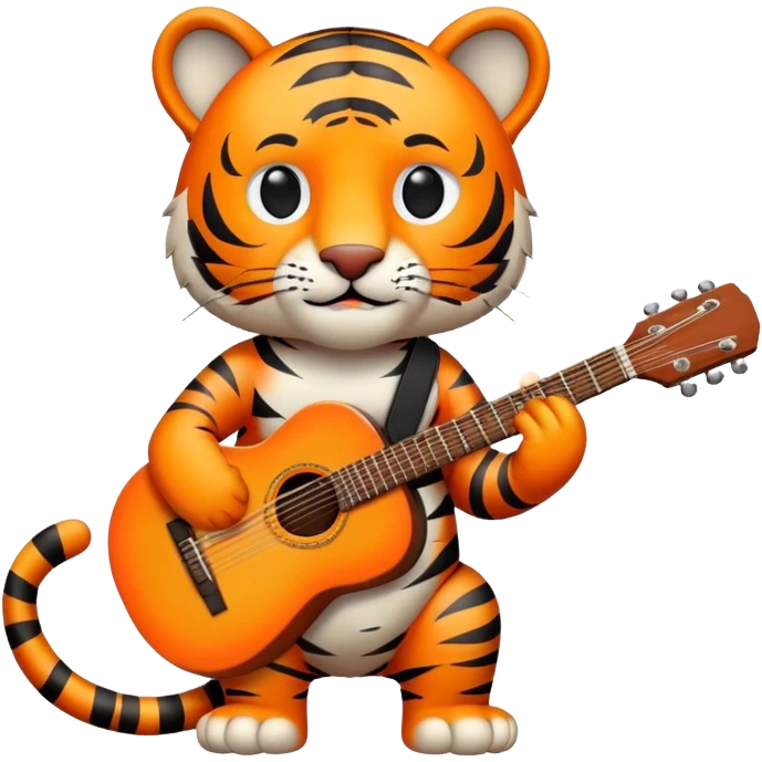 Tiger playing guitar emoji