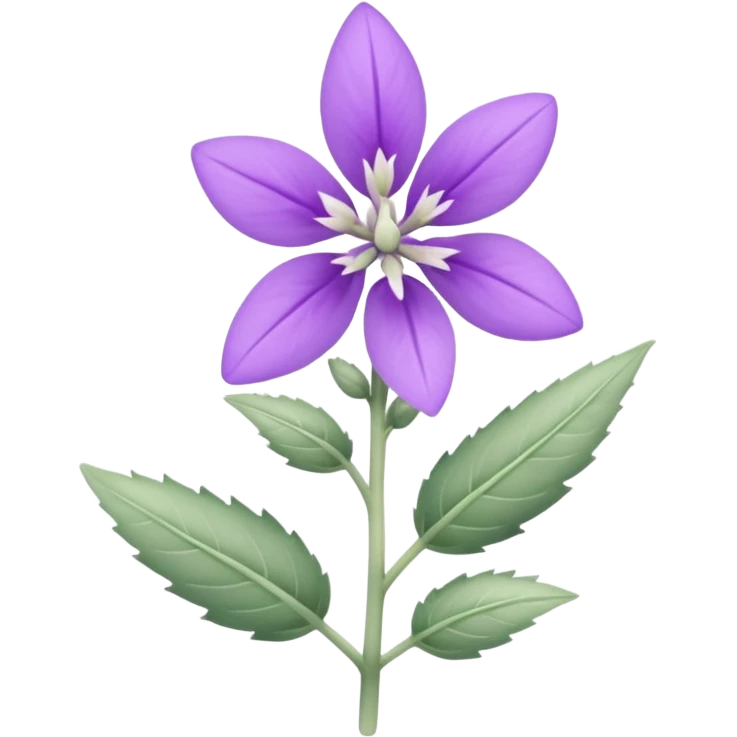 clary sage flower, simple and expressive emoticon style emoji