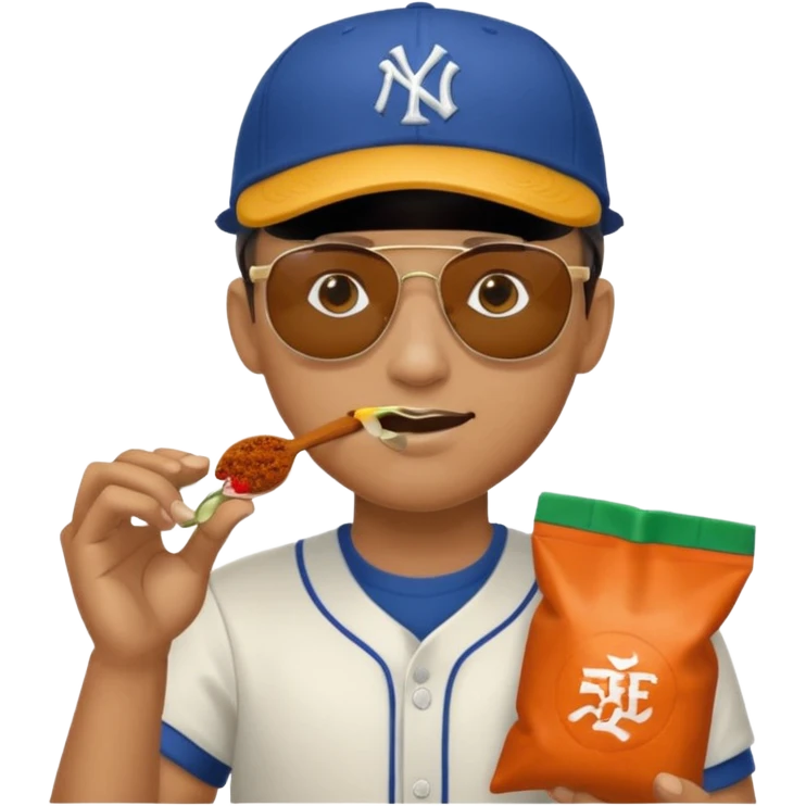 Man eating a spice bag emoji