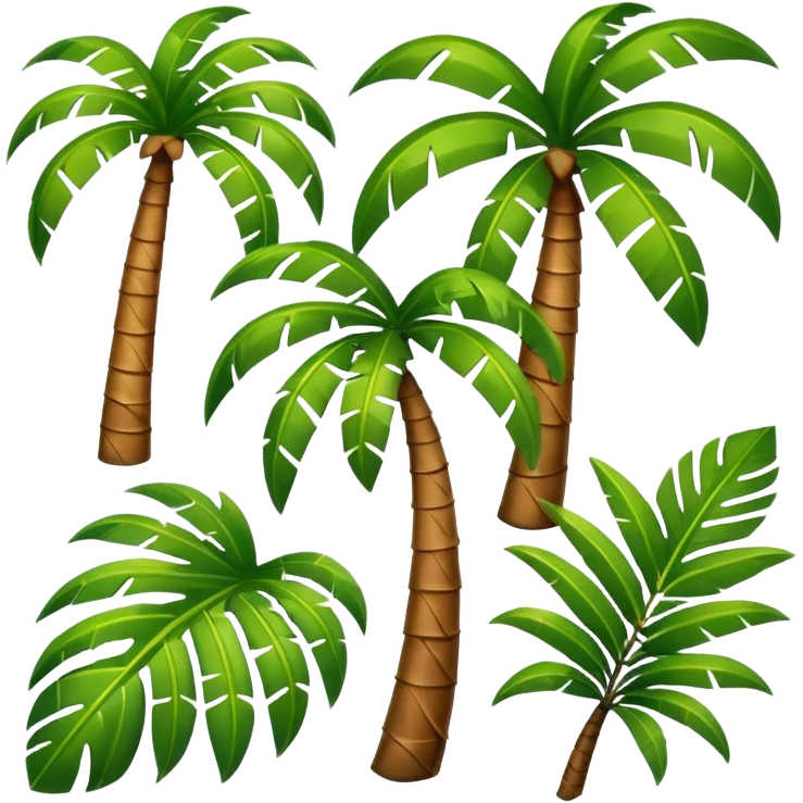 Palm tree leaf variants for normal emoji emoji