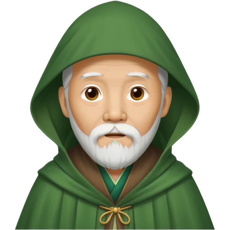 chinese old man bearded with green cloak emoji