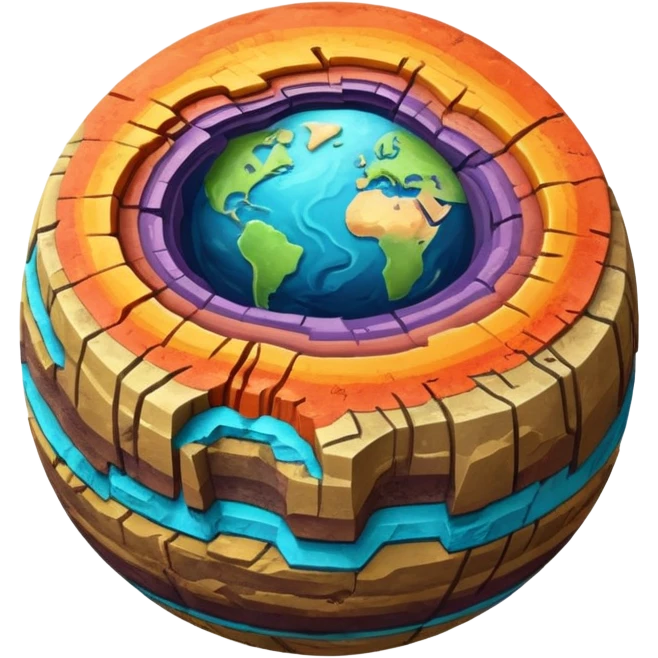Planet separated into layers emoji