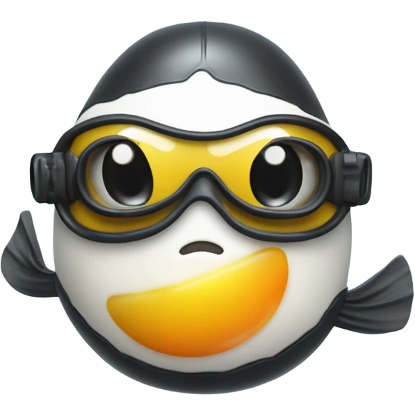 Fried egg dressed as scuba diver very cute emoji