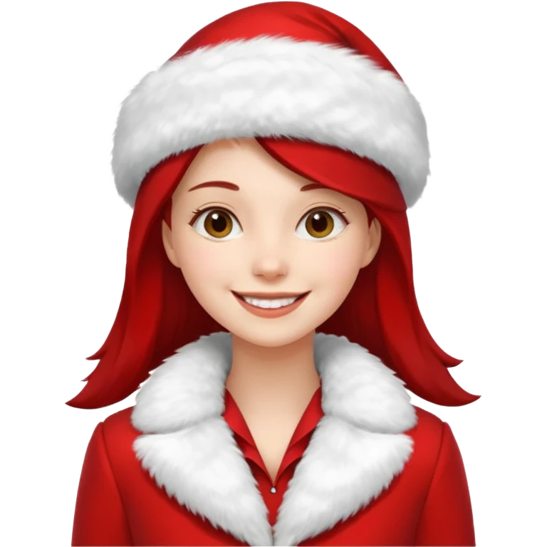 Girl in red holiday suit emoji