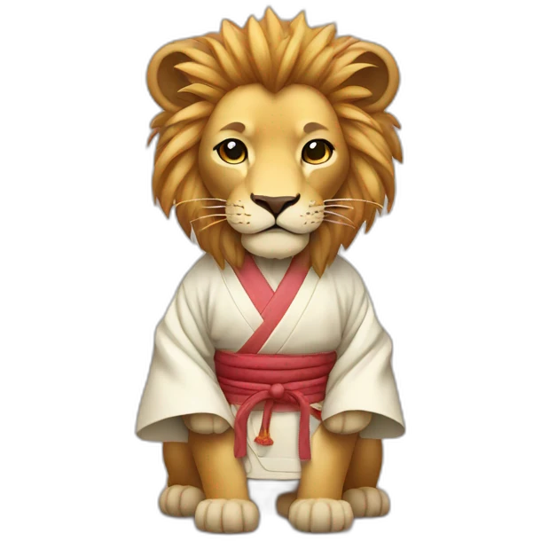 lion wearing japanese outfit emoji