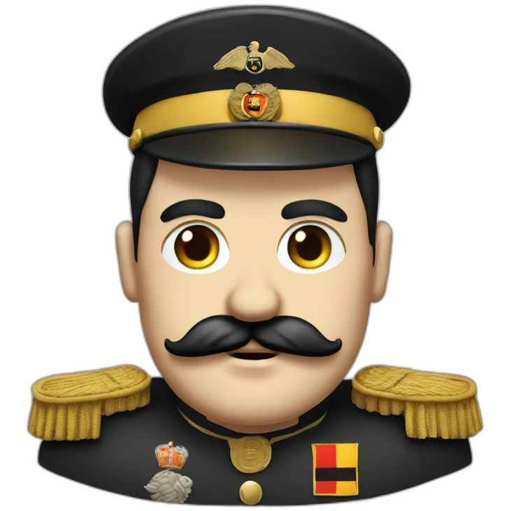 German dictator with black hair and square mustache emoji