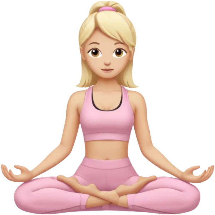 Yoga Blonde Girl With Light Pink Clothes emoji