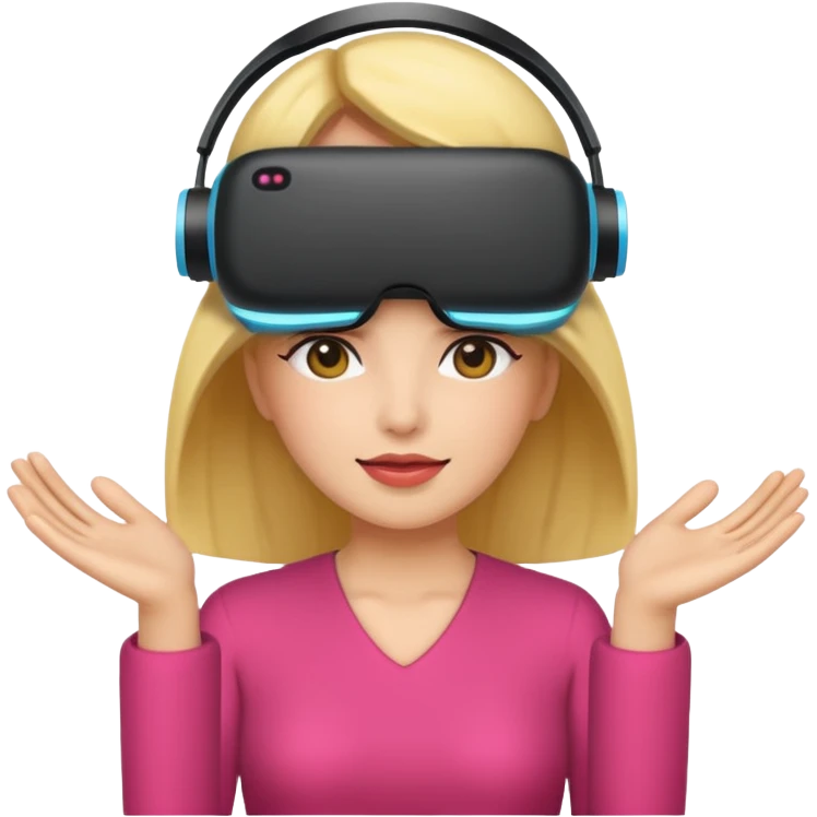 VR wearing woman emoji