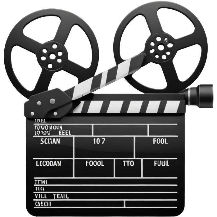 clapperboard with film reel emoji