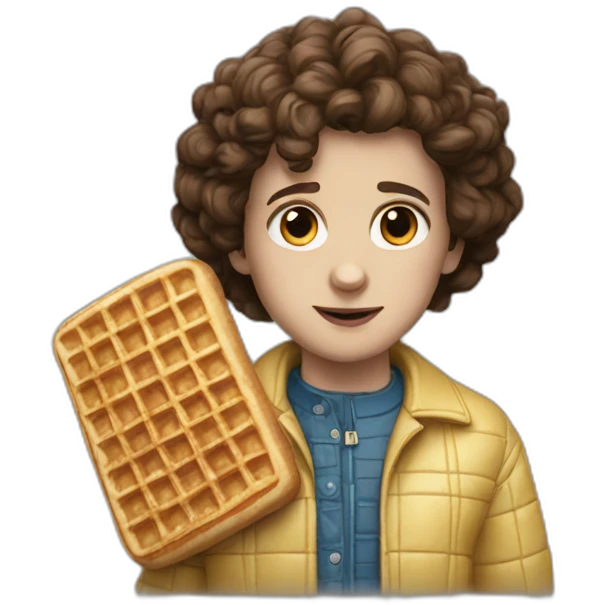 eleven stranger things with a waffle emoji