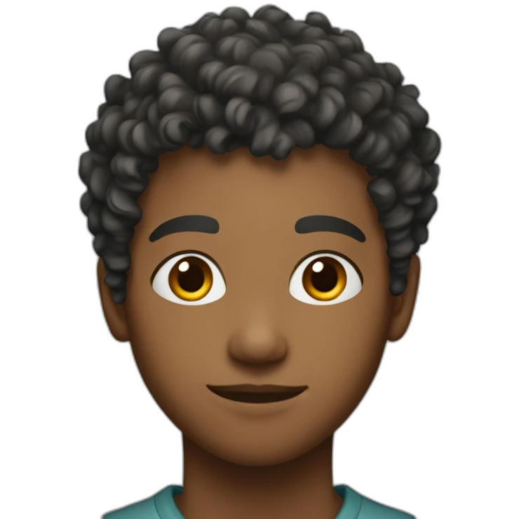 white teen kid with taper fade and mid short curly hair emoji