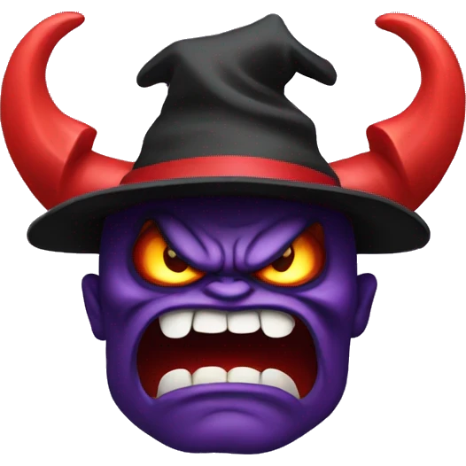demon angry with hat emoji