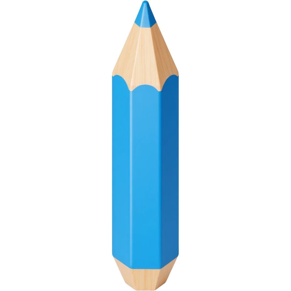 chunky blue pencil emoji