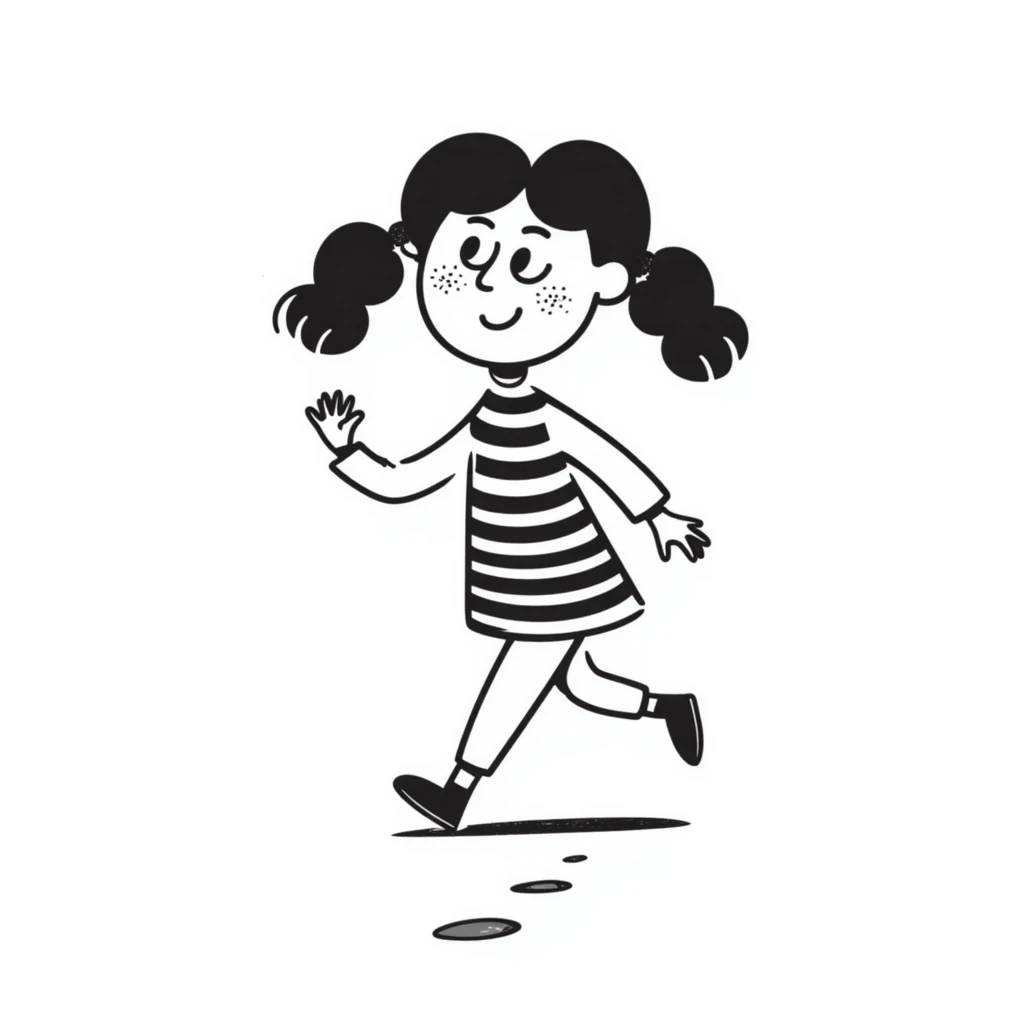freckled girl, hand drawn doodle style emoji