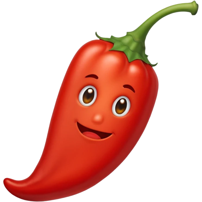 un piment qui pleure, très expressif, couleurs vives emoji