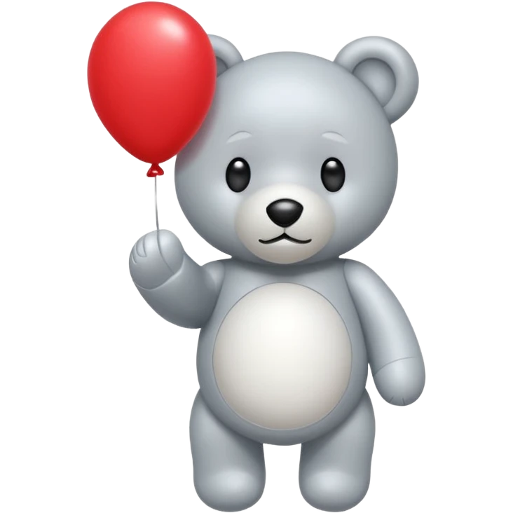 Niedliches gespenst in teddybärform mit einem luftballon in der hand emoji